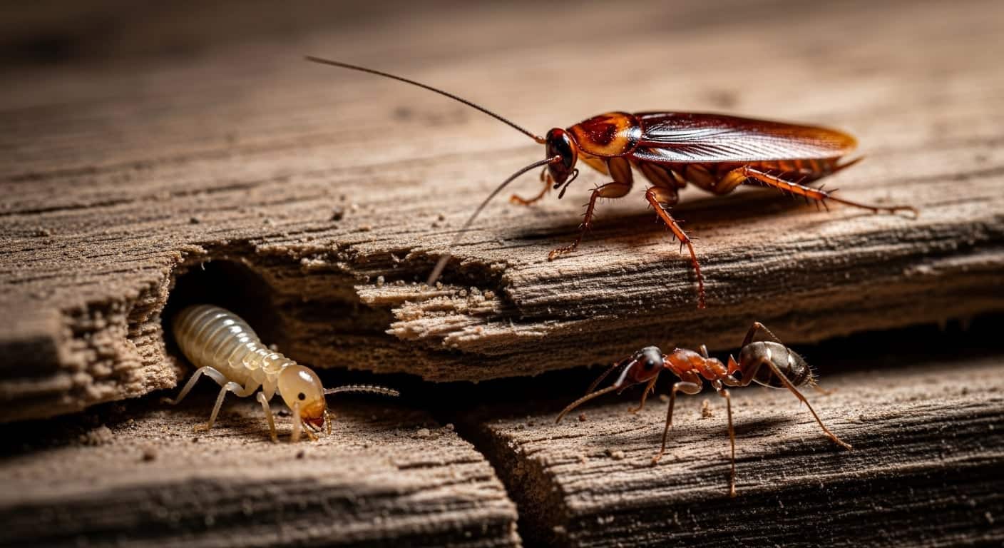 Close-up of common household pests found in Conway and Horry County, SC homes